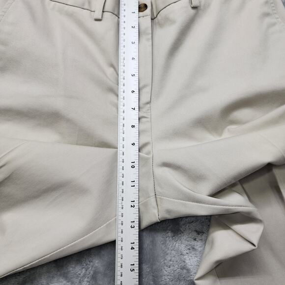 Vintage Eddie Bauer Pants Womens 14 Tan Khaki Comfort Waist High Rise Tapered - Picture 13 of 16